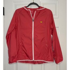 Magnolia Lane‎ Tech Masters Golf Hooded Windbreaker Jacket Coral Pink Size S